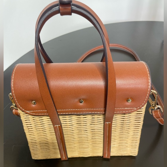 Mango Brown and Tan Woven Shoulder Bag - Picture 5 of 8
